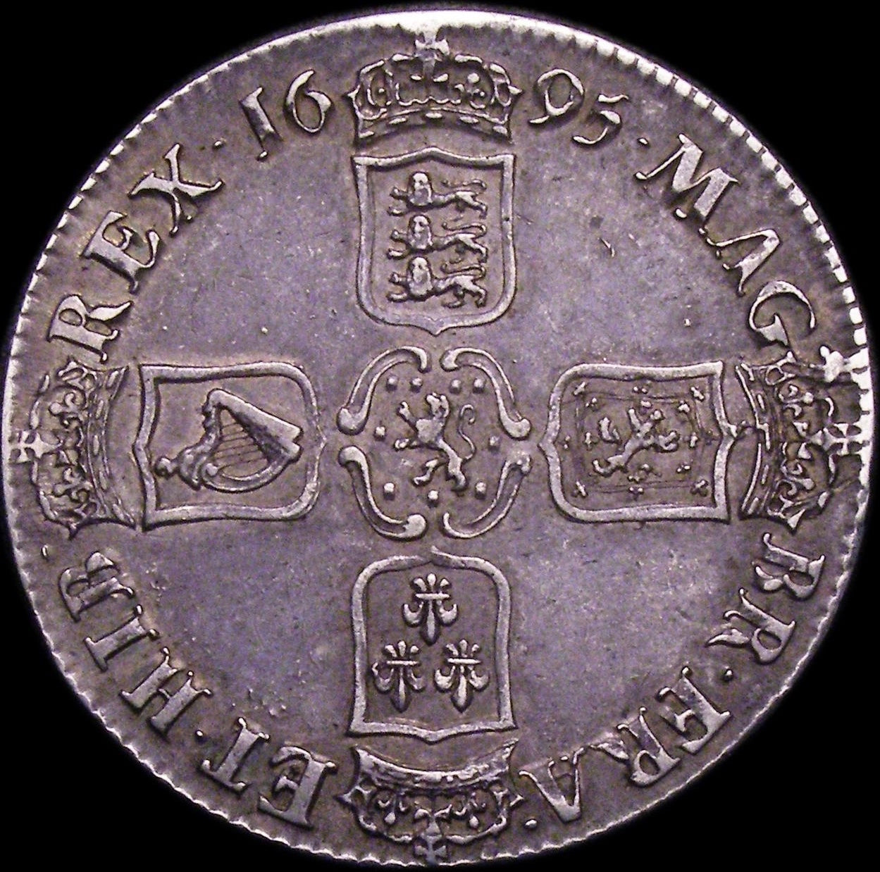 1695 Crown First bust S3470 ESC 990 SEPTIMO cinquefoil stops on edge GVF/NEF