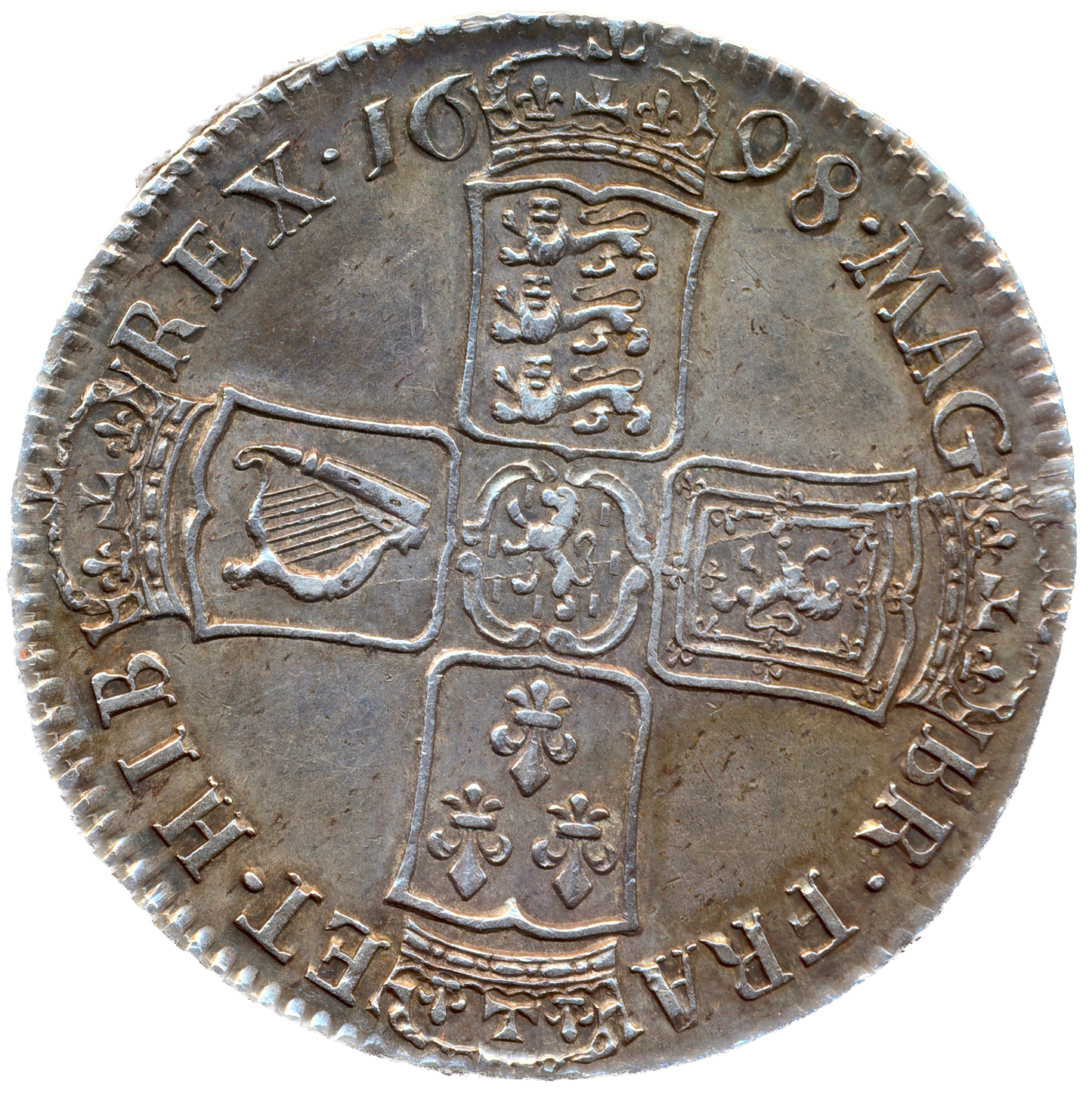 1698 Halfcrown Modified large shields Edge DECIMO S3494 ESC 1034 NEF /EF