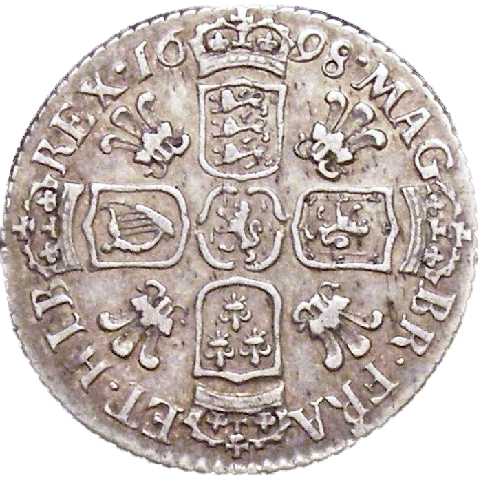 1698 Sixpence Third bust Plumes in angles S3546 ESC 1244 Rare VF/GVF