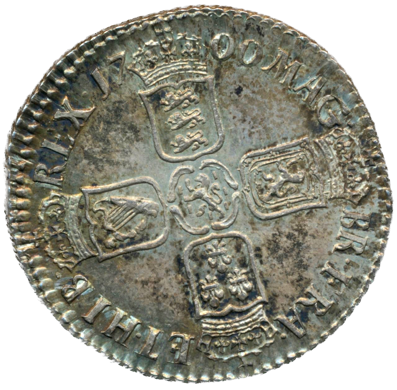 1700 Shilling Fifth bust ‘high hair’ Circular 00's S3516 ESC 1151 Scarce EF