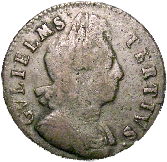 1700 Halfpenny (type 3) Unbarred As GVLIELMS error BMC 699 Very rare NF