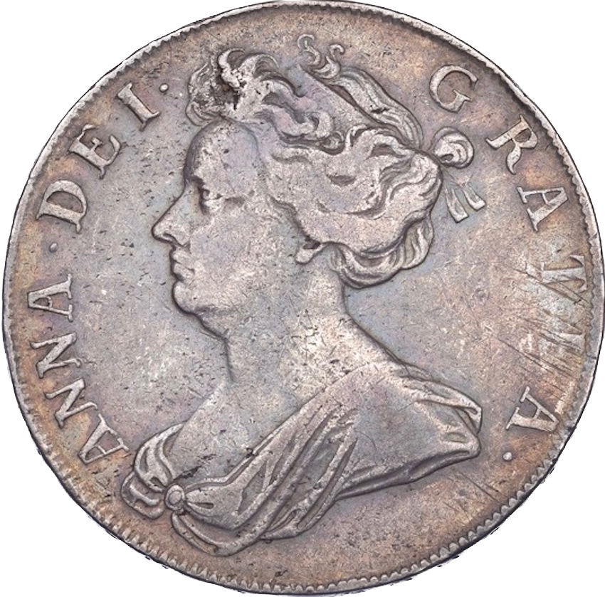 1703 Halfcrown First bust Plain in angles Edge TERTIO S3579 ESC 1357 Excessively rare (R4) GF+/AVF