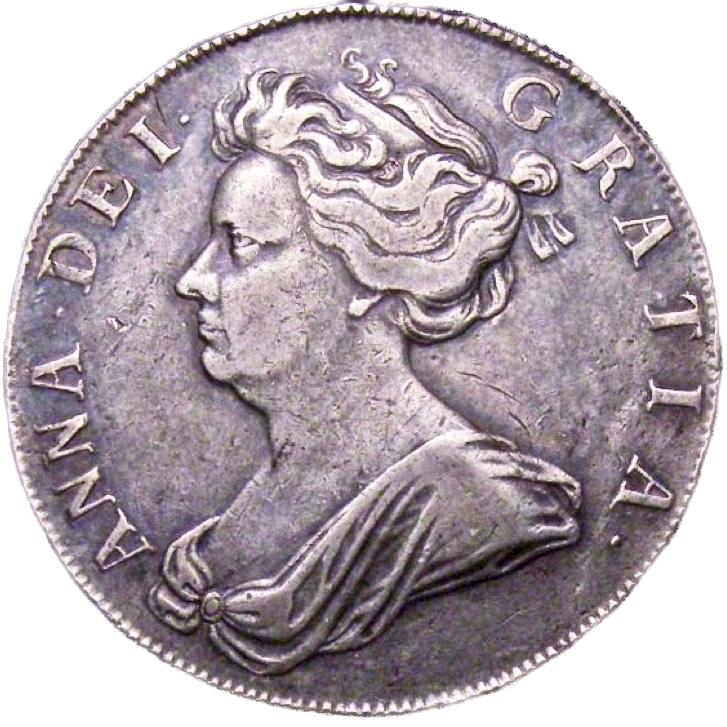1704 Halfcrown First bust Plumes in angles Edge TERTIO S3581 ESC 1359 Very rare (R2) AVF/VF