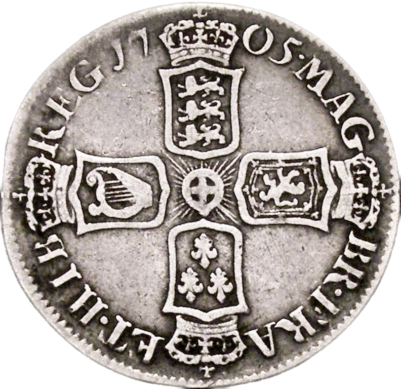 1705 Shilling S3587 ESC 1391 Plain angles Very rare (R2) NF/F