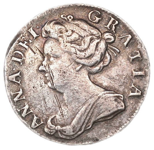 1705 Sixpence Plain in angles S3591 ESC 1447 Very rare (R2) GF