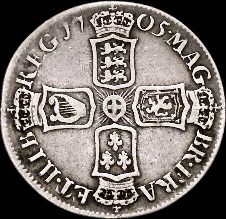 1705 Shilling S3587 ESC 1391 Plain angles Very rare (R2) NF/F