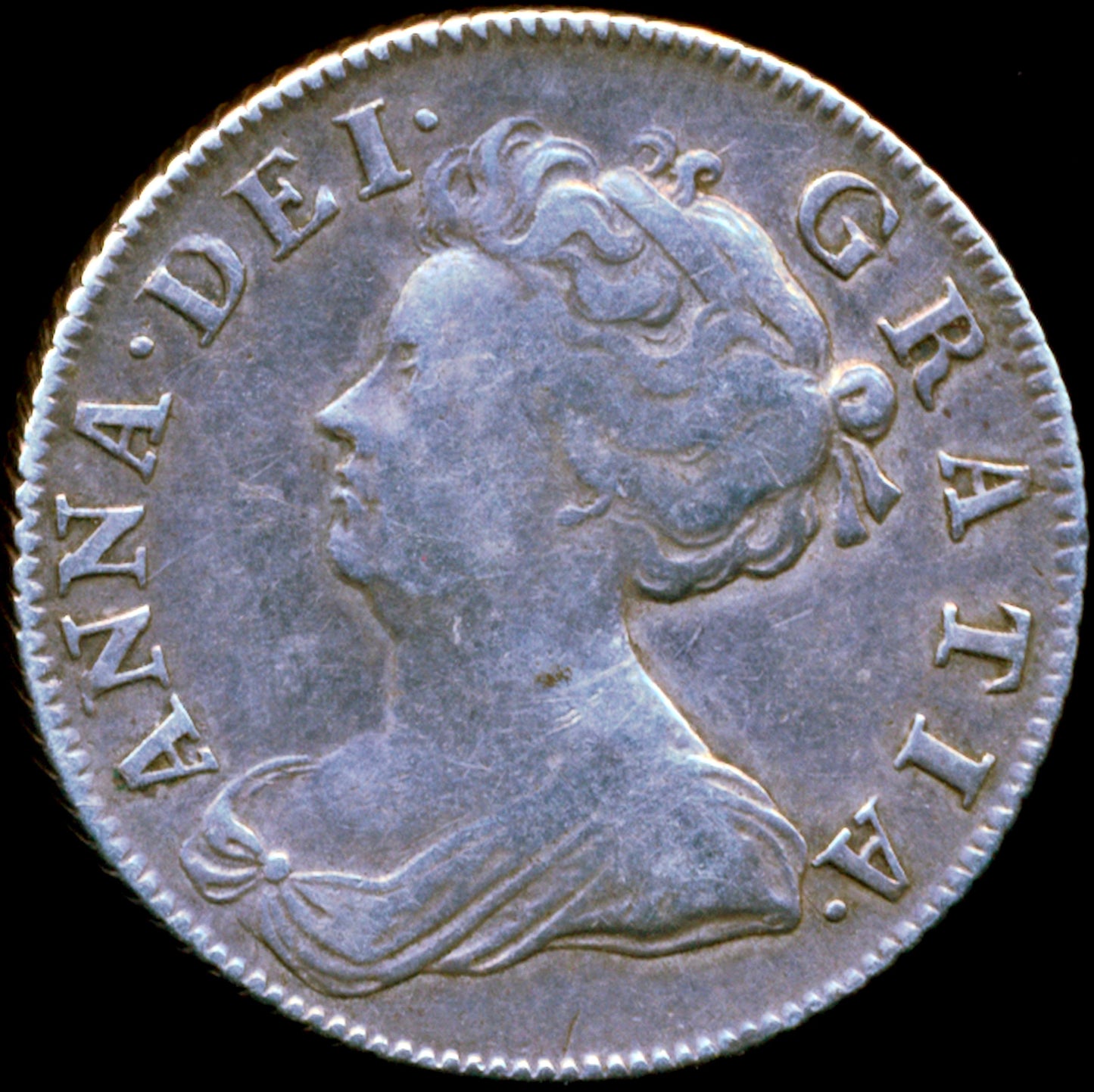 1705 Shilling Second bust Plain in angles S3587 ESC 1391 Very rare (R2) F/GF