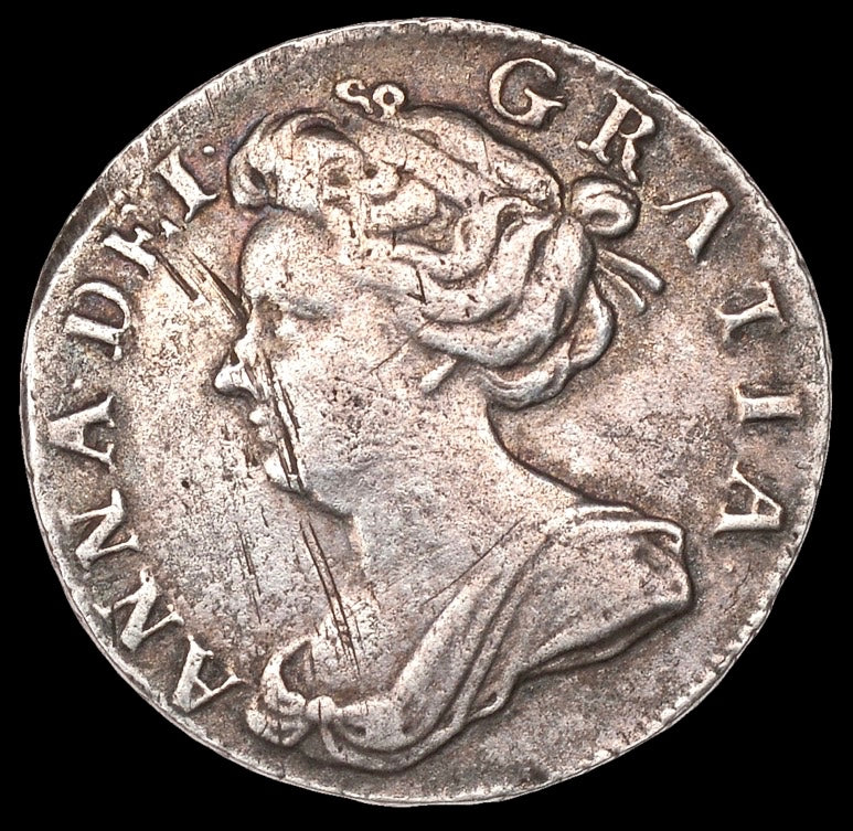 1705 Sixpence Plain in angles S3591 ESC 1447 Very rare (R2) GF