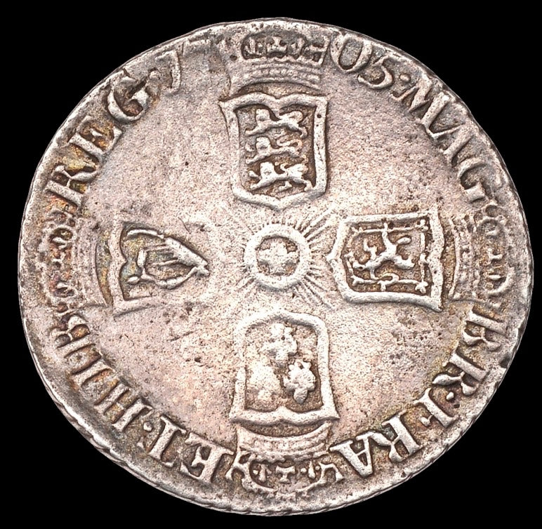 1705 Sixpence Plain in angles S3591 ESC 1447 Very rare (R2) GF