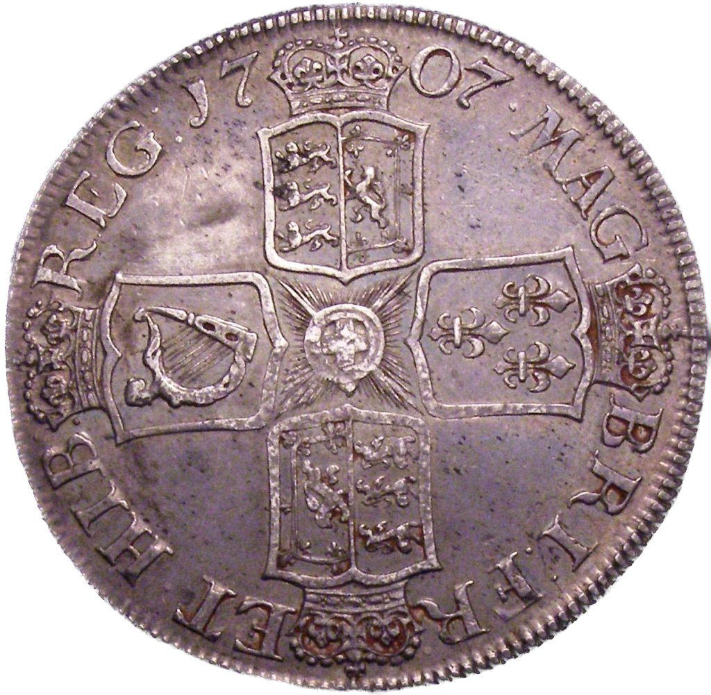 1707 Crown Second bust S3601 ESC 1345 Plain angles VF/GVF