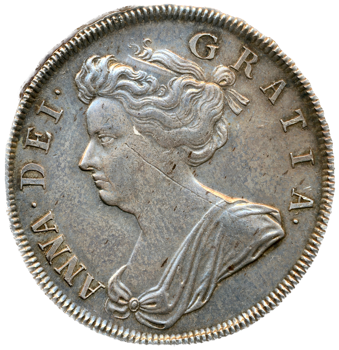 1707 Halfcrown First bust Roses and plumes Edge SEXTO S3582 ESC 1364 GVF/NEF