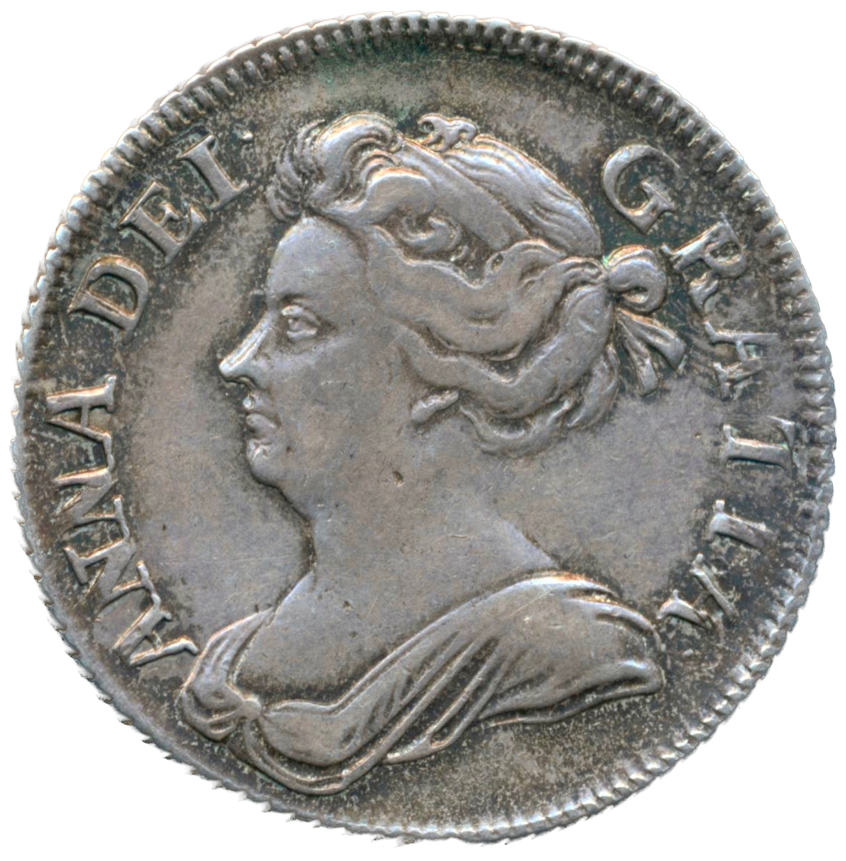 1707 Shilling Third bust Plumes in angles S3611 ESC 1396 Scarce VF