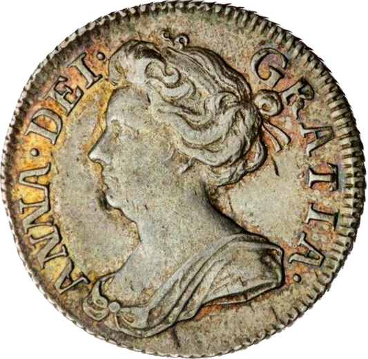 1707 Sixpence Plain in angles Wide shields S3619 ESC 1453 Scarce GVF
