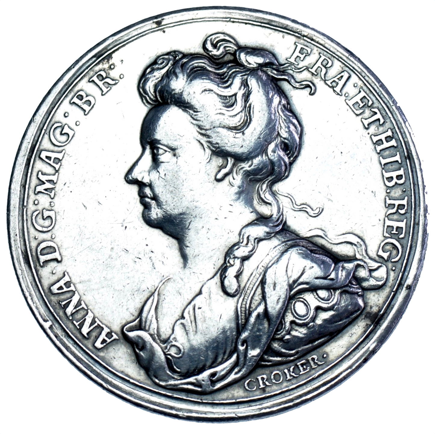 1707 Union of England and Scotland 34mm silver medal MI 296/111 E425 GVF