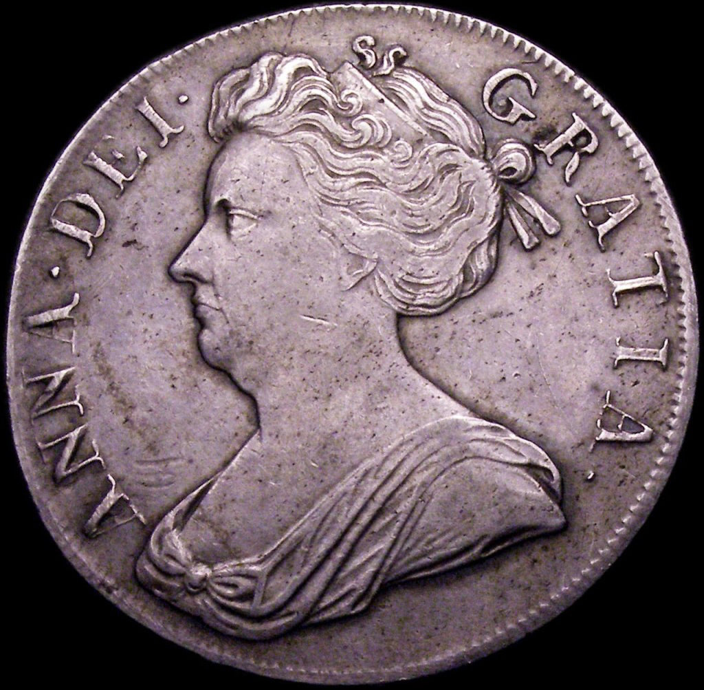 1707 Crown Second bust S3601 ESC 1345 Plain angles VF/GVF