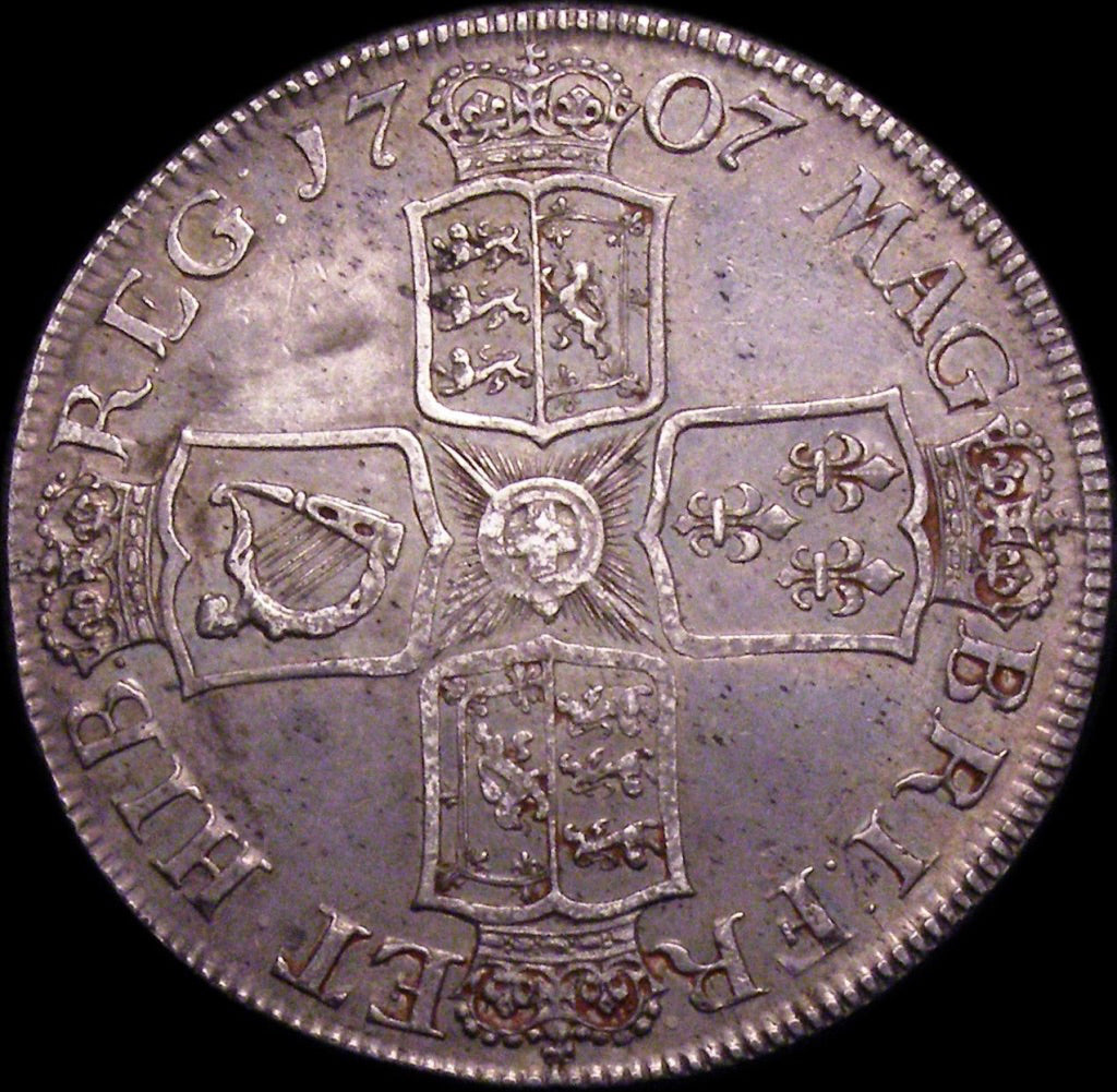 1707 Crown Second bust S3601 ESC 1345 Plain angles VF/GVF