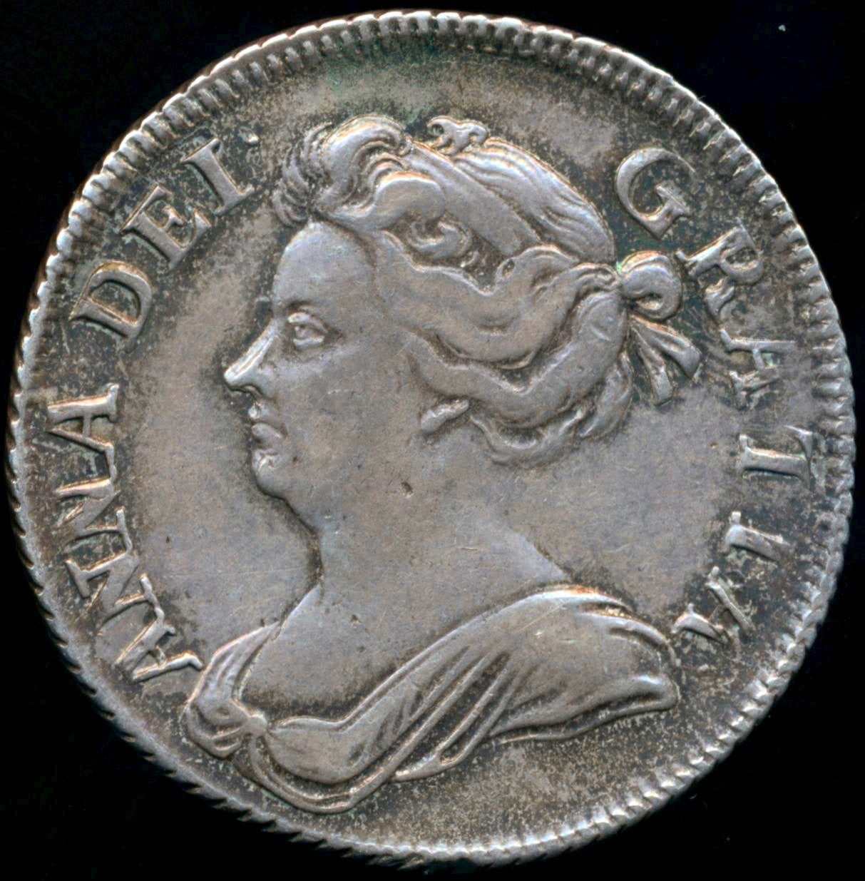 1707 Shilling Third bust Plumes in angles S3611 ESC 1396 Scarce VF
