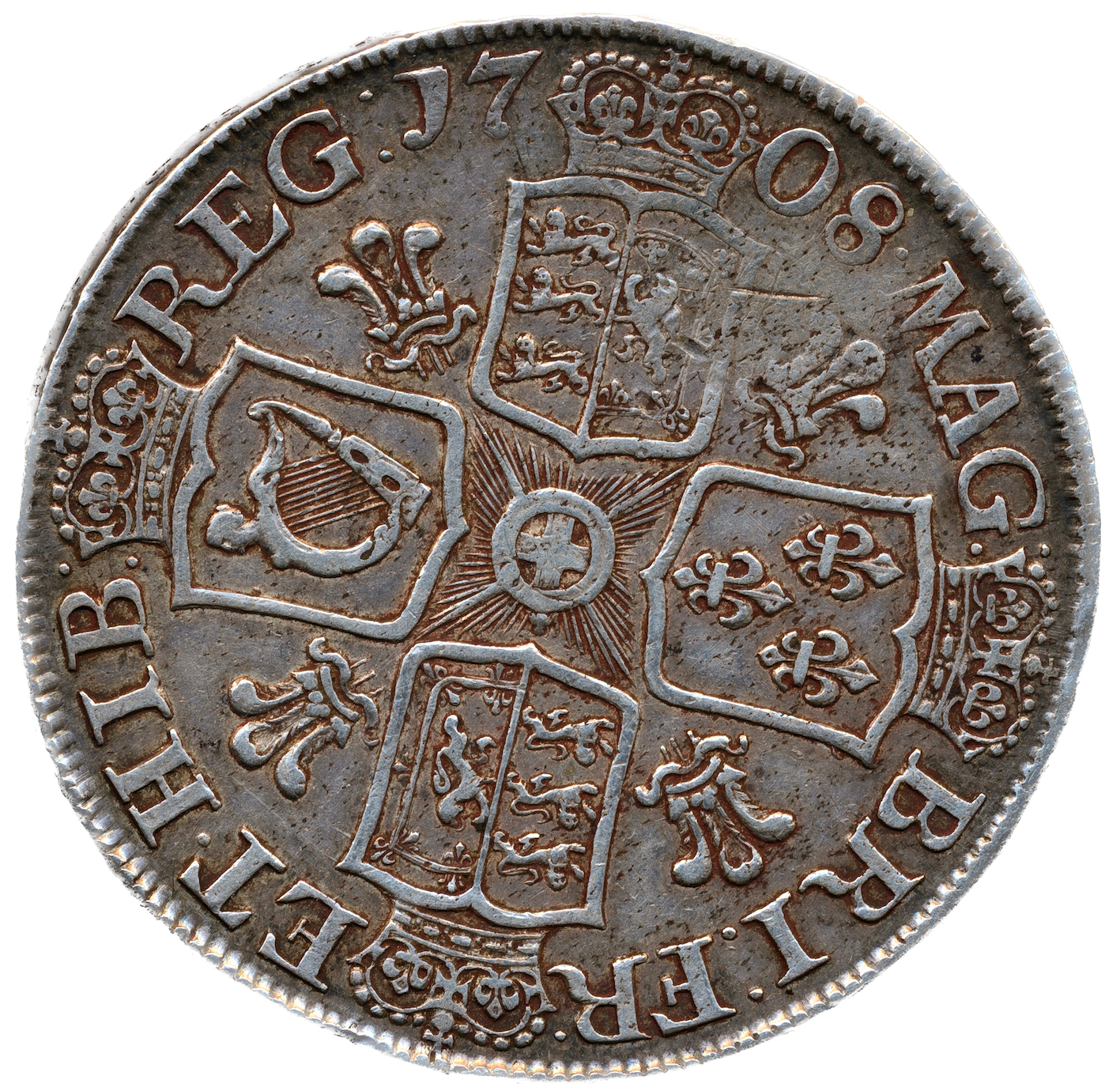 1708 Crown Second bust S3601 ESC 1347 Plumes VF