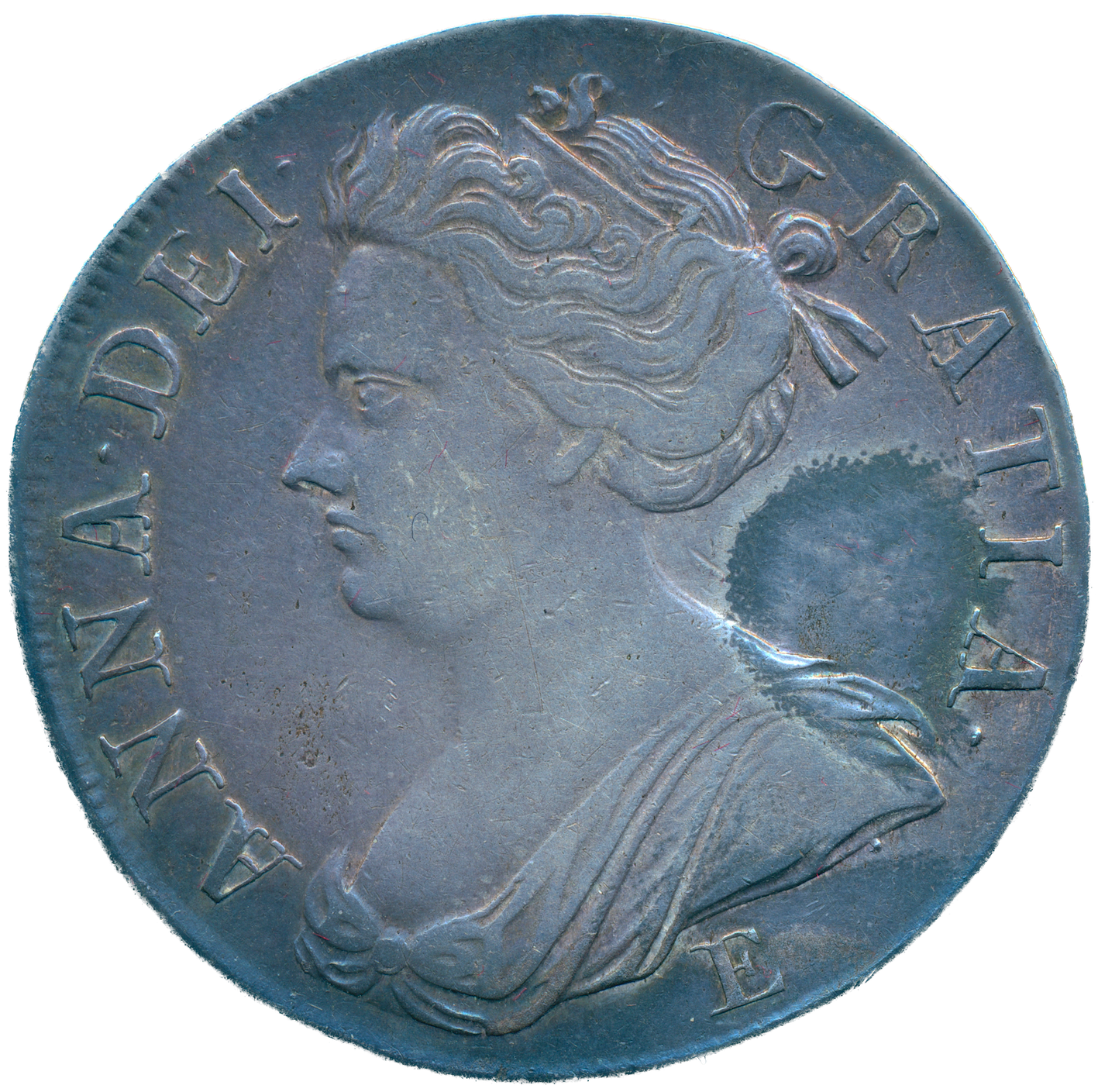 1708 Crown Second bust Edinburgh S3600 ESC 1356 Scarce GVF