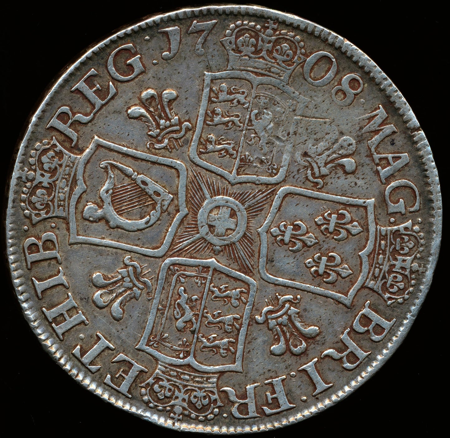 1708 Crown Second bust S3602 ESC 1347 Plumes VF