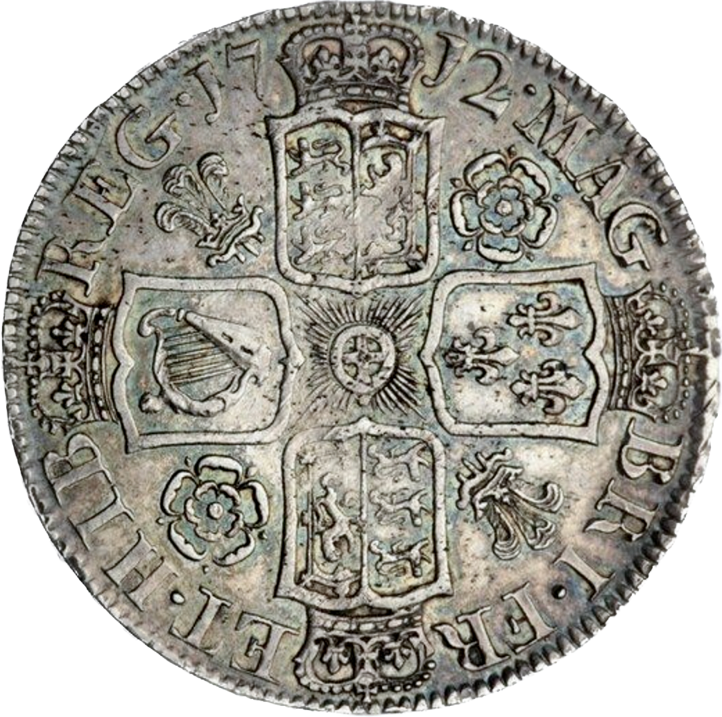 1712 Halfcrown Second bust Roses and plumes Edge UNDECIMO S3607 ESC 1374 Scarce NEF