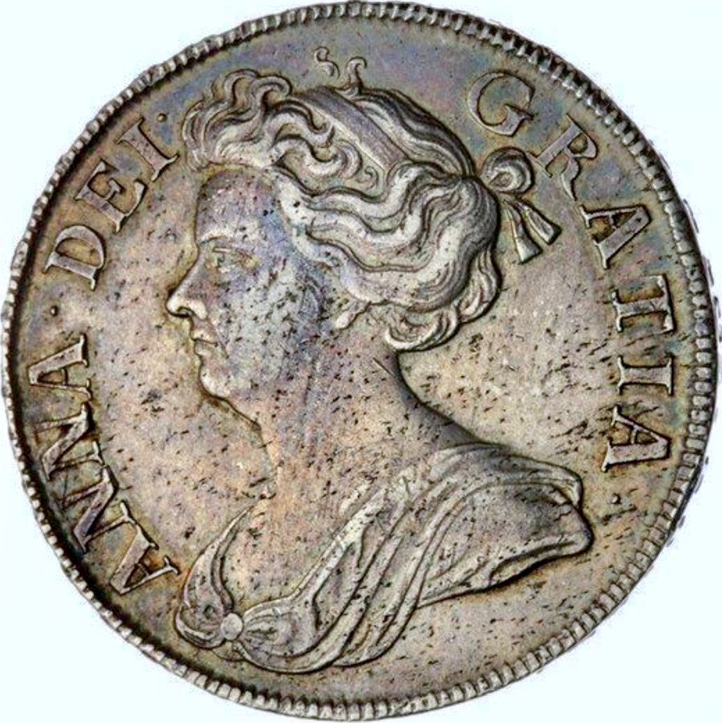 1712 Halfcrown Second bust Roses and plumes Edge UNDECIMO S3607 ESC 1374 Scarce NEF