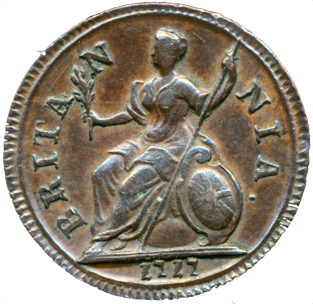 1717 Farthing S3661 BMC 783 Reverse A Very scarce GVF