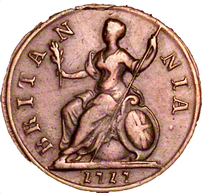 1717 Farthing S3661 BMC 783 Reverse B Very scarce VF