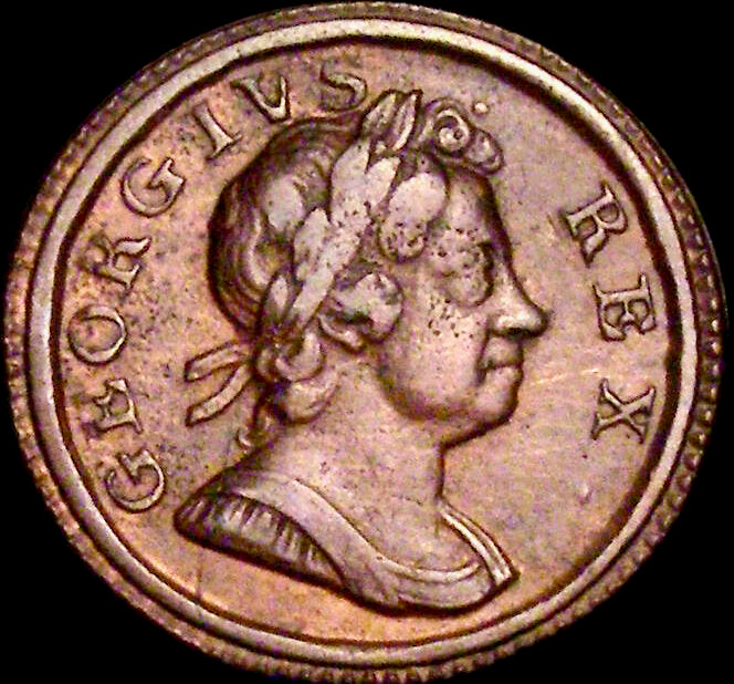 1717 Farthing S3661 BMC 783 Reverse B Very scarce VF