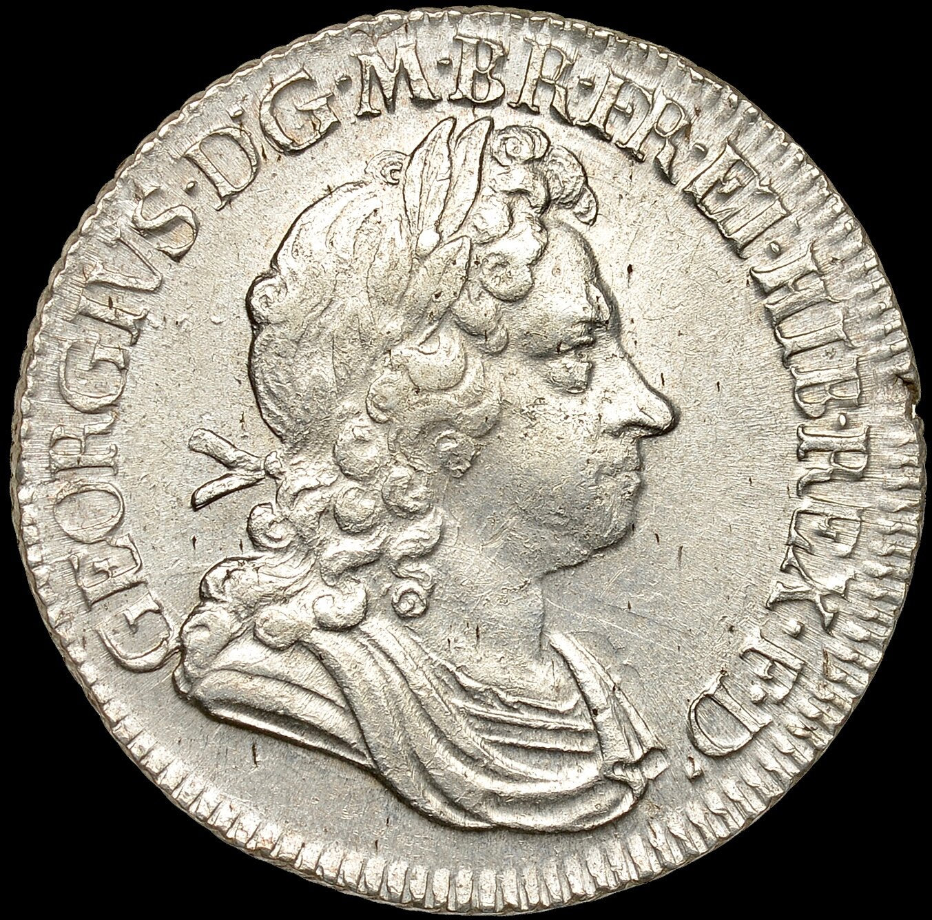 1718 Shilling First bust Roses and plumes S3645 ESC 1566 EF