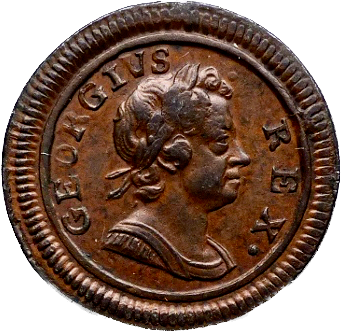 1719 Farthing S3662 BMC 807 Obverse large letters NEF