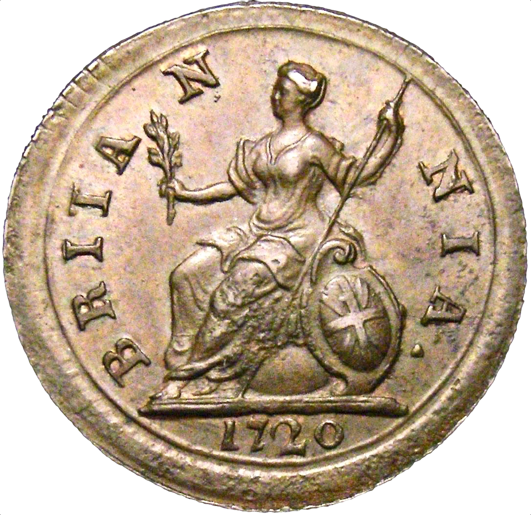 1720 Farthing S3662 BMC 818 Small obv letters Small 0 EF CGS60