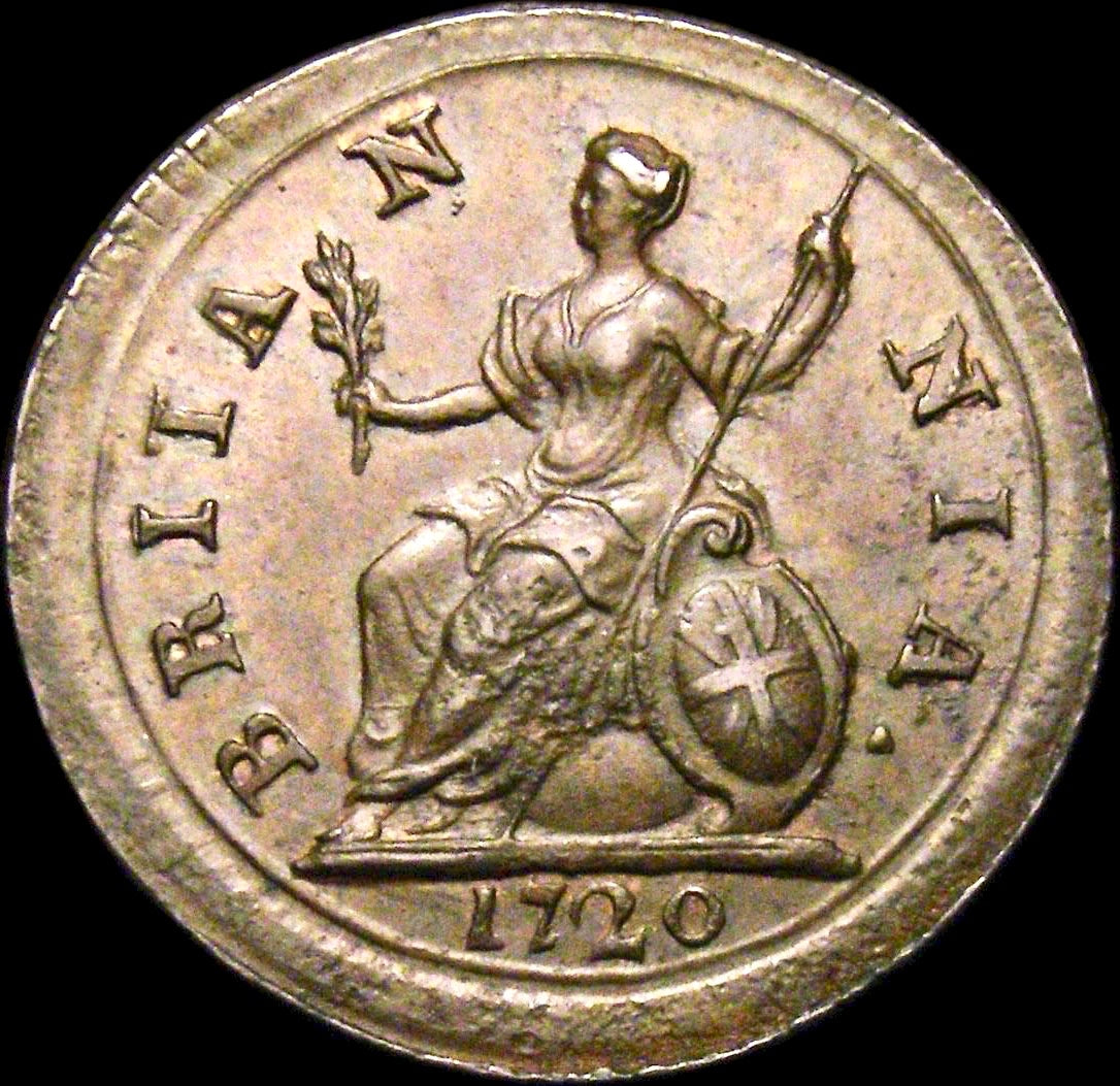 1720 Farthing S3662 BMC 818 Small obv letters Small 0 EF CGS60