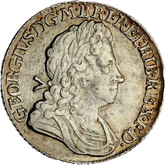 1722 Shilling First bust Roses and plumes S3645 ESC 1581 Scarce EF or near so