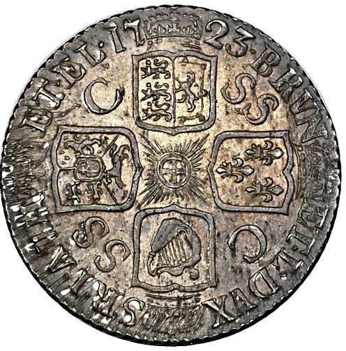 1723 Shilling First bust SSC in angles S3647 ESC 1586 AUNC