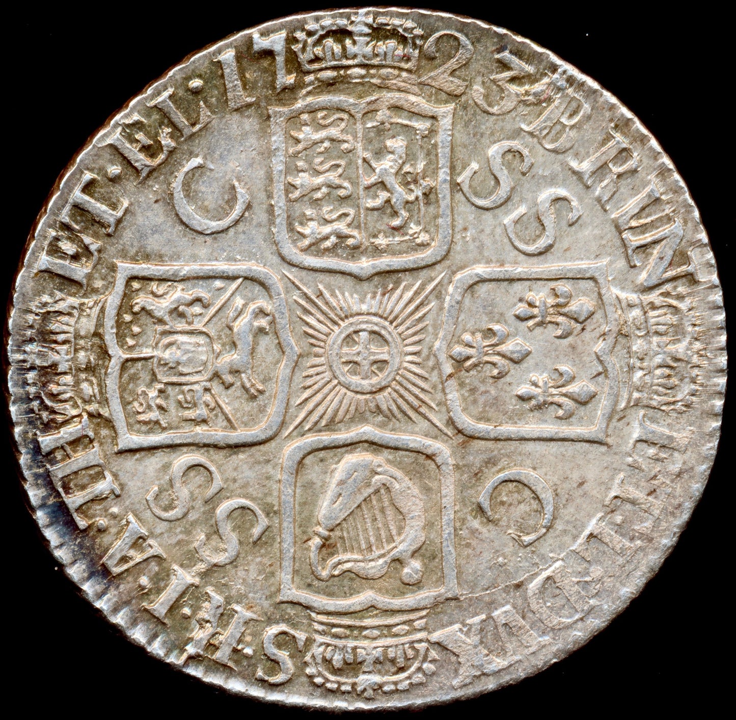 1723 Shilling First bust SSC C over SS in third quarter S3647 ESC 1590 Rare GEF