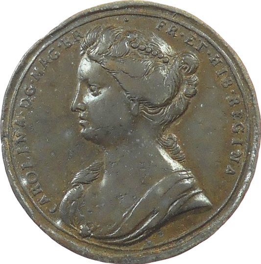 1727 Coronation of Caroline bronze medal (by Thomas Tibbs?) MI 479/8 VF Rare