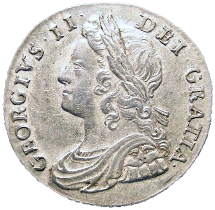 1736 Shilling Young head Roses and plumes S3700 ESC 1709 EF