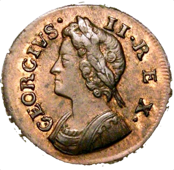 1736 Farthing S3720 BMC 864 Date low in exergue GEF CGS65