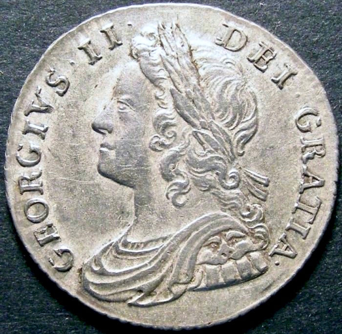 1736 Shilling Young head Roses and plumes S3700 ESC 1709 EF