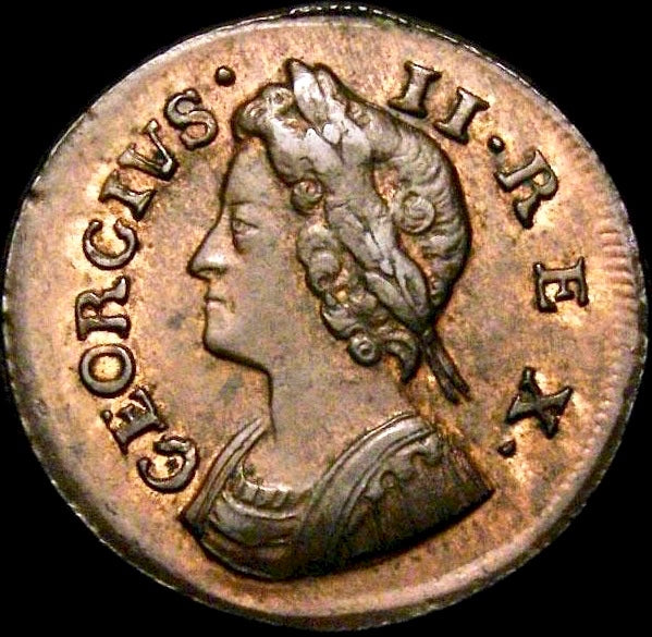 1736 Farthing S3720 BMC 864 Date low in exergue GEF CGS65