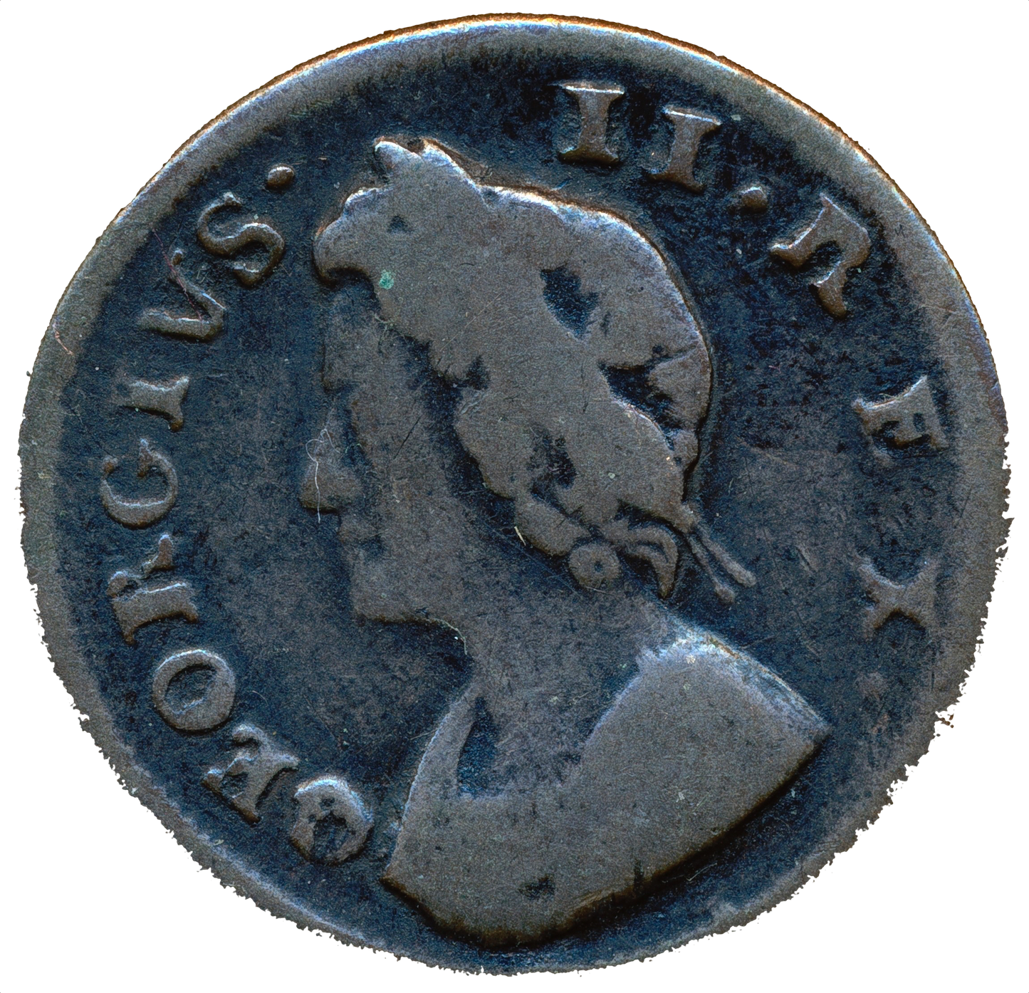 1737 Farthing S3720 BMC 867 Large date figures Scarce F