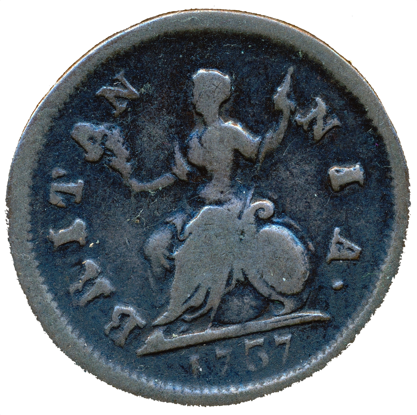1737 Farthing S3720 BMC 867 Large date figures Scarce F