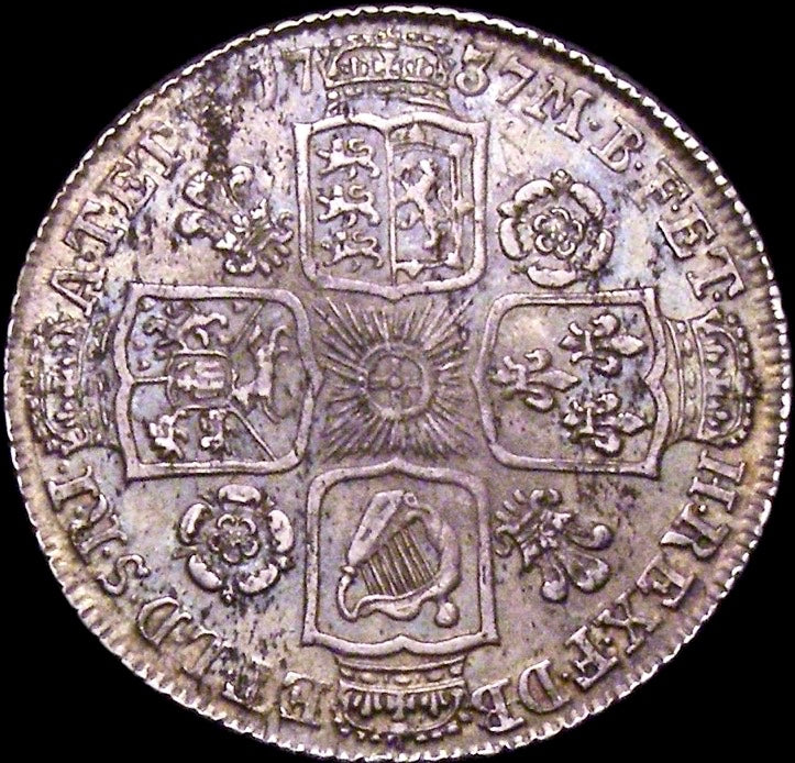 1737 Shilling Young head Roses and plumes S3700 ESC 1711 GVF