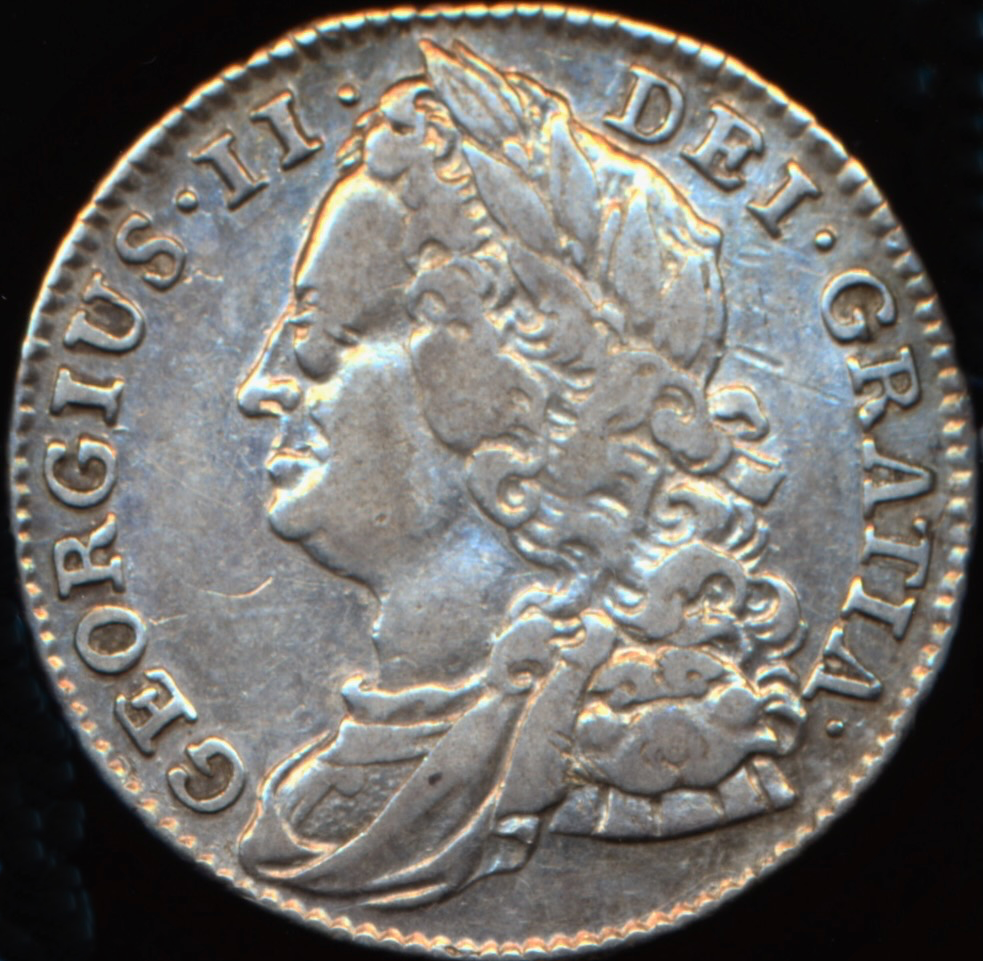 1743 Sixpence Old head Roses in angles S3709 ESC 1752 NEF