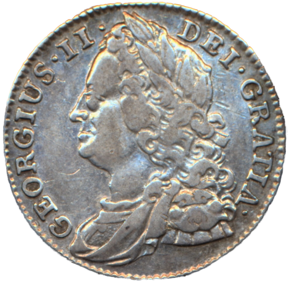 1743 Sixpence Old head Roses in angles S3709 ESC 1752 NEF
