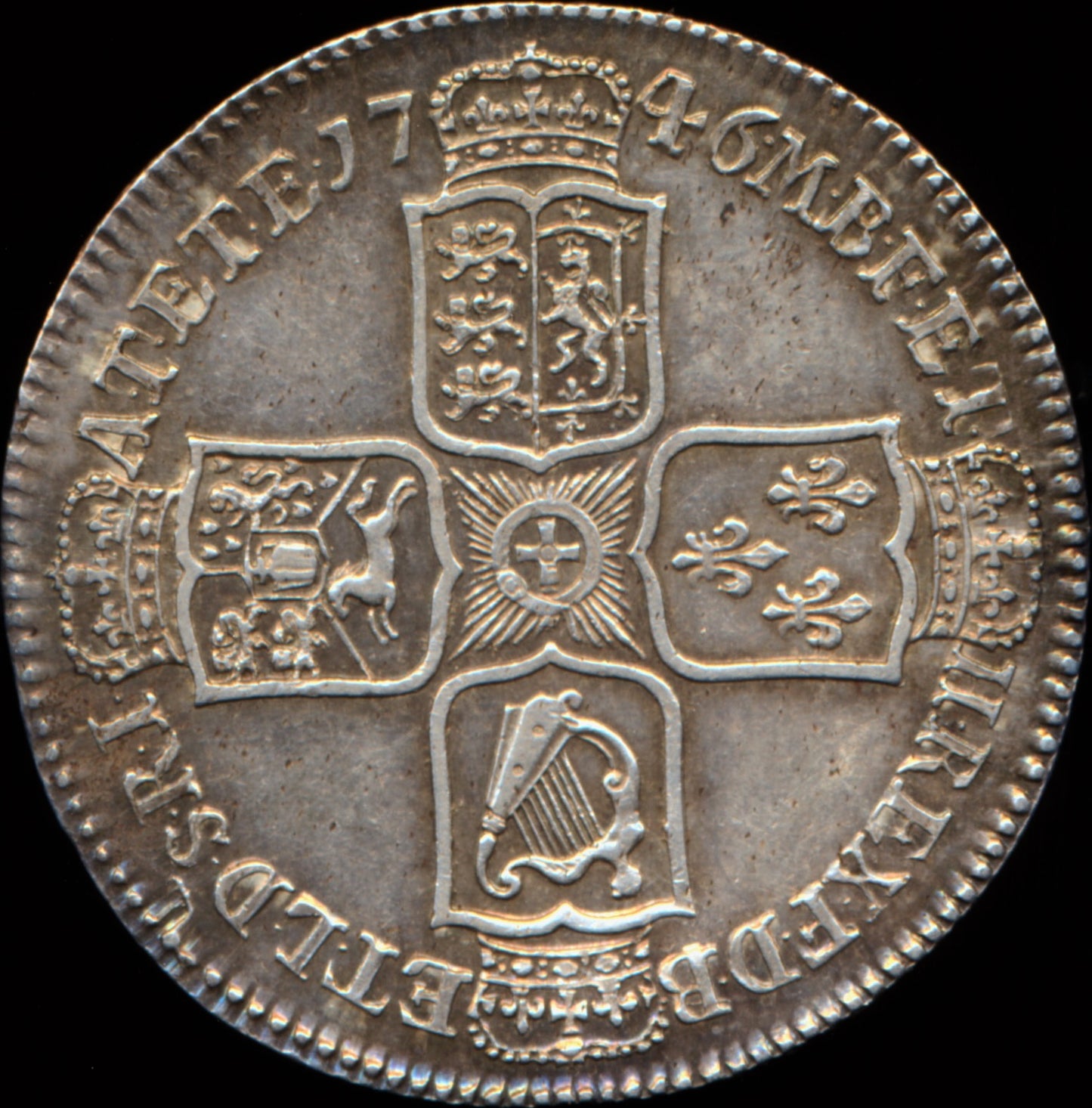 1746 Halfcrown LIMA Plain in angles Edge DECIMO NONO S3495 ESC 1688 EF