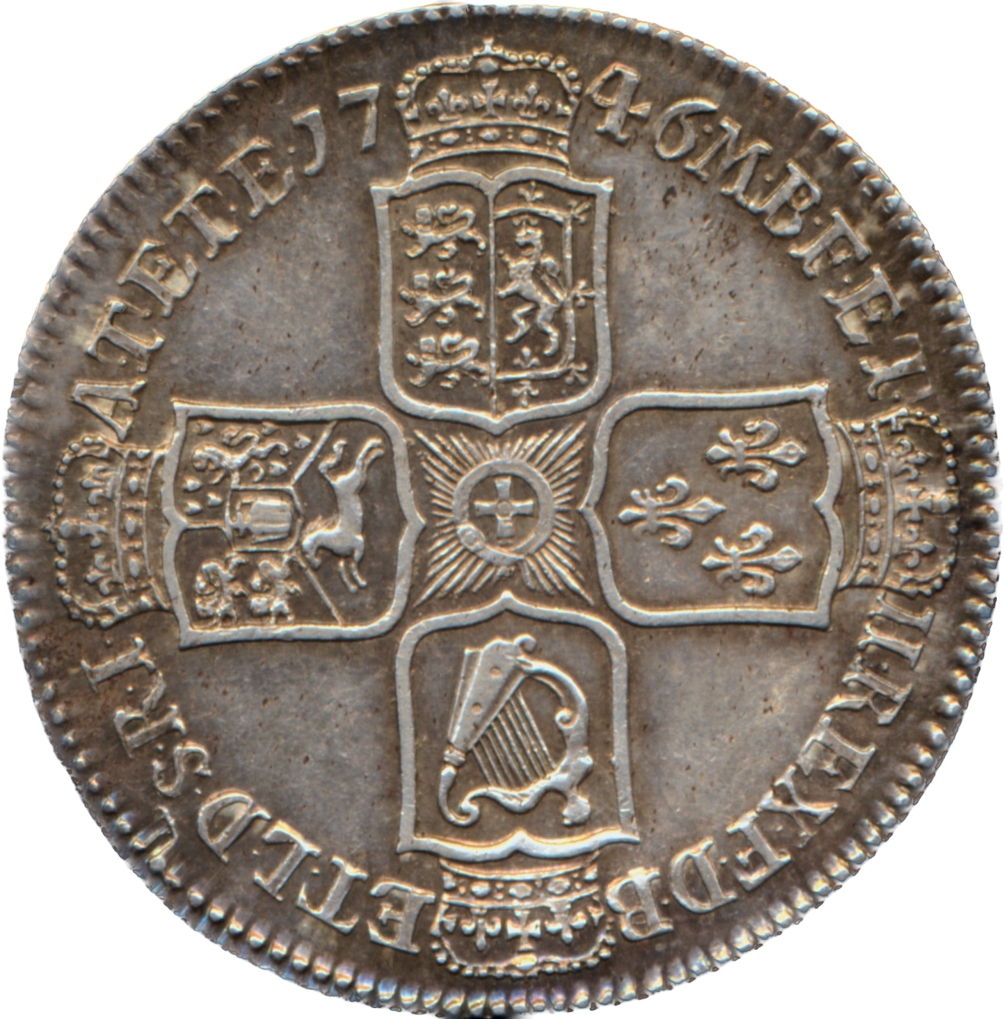 1746 Halfcrown LIMA Plain in angles Edge DECIMO NONO S3495 ESC 1688 EF