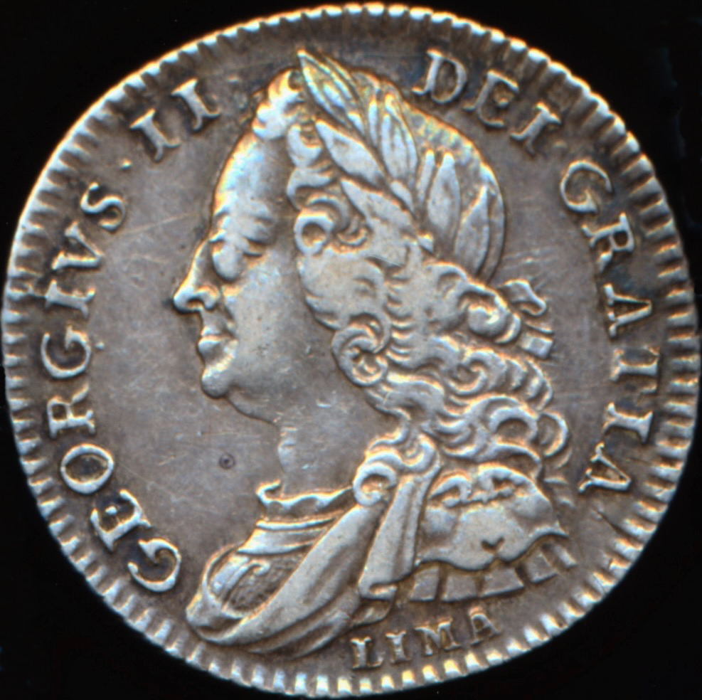 1746/5 LIMA Sixpence Young head Roses in angles S3710A ESC 1758 Very rare (R2) GVF