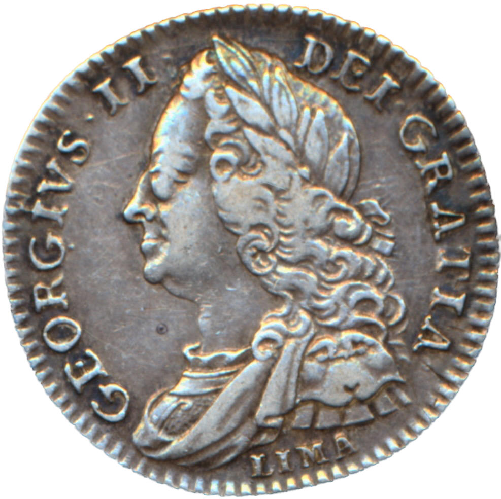 1746/5 LIMA Sixpence Young head Roses in angles S3710A ESC 1758 Very rare (R2) GVF